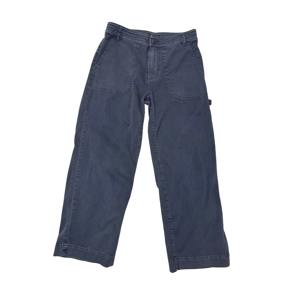Prana Womens‎ Gray Wide Leg Crop Cargo Utility Pants size 4